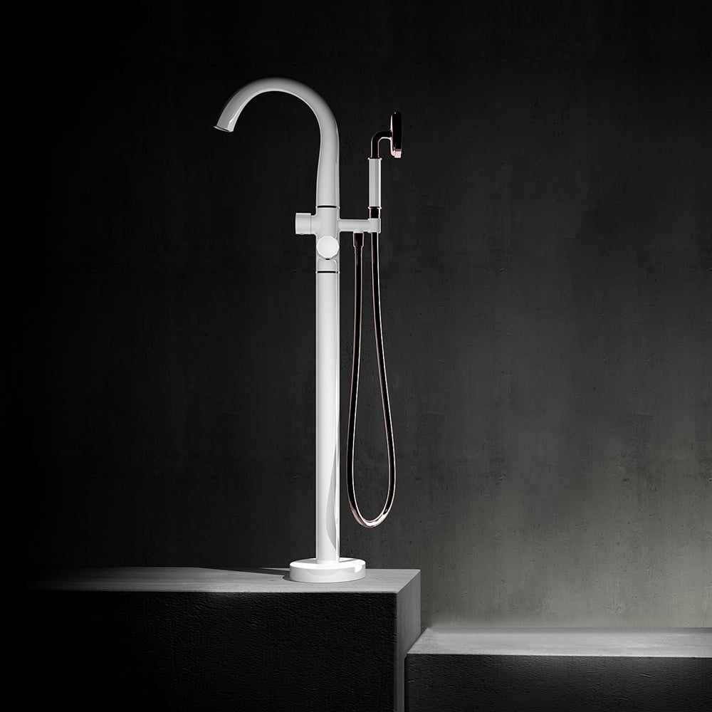 HMR - Missic Freestanding Tub Filler Faucet with Handheld Shower Solid Brass
