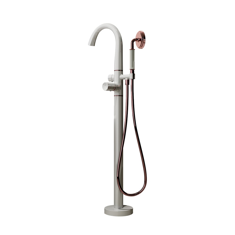 HMR - Missic Freestanding Tub Filler Faucet with Handheld Shower Solid Brass