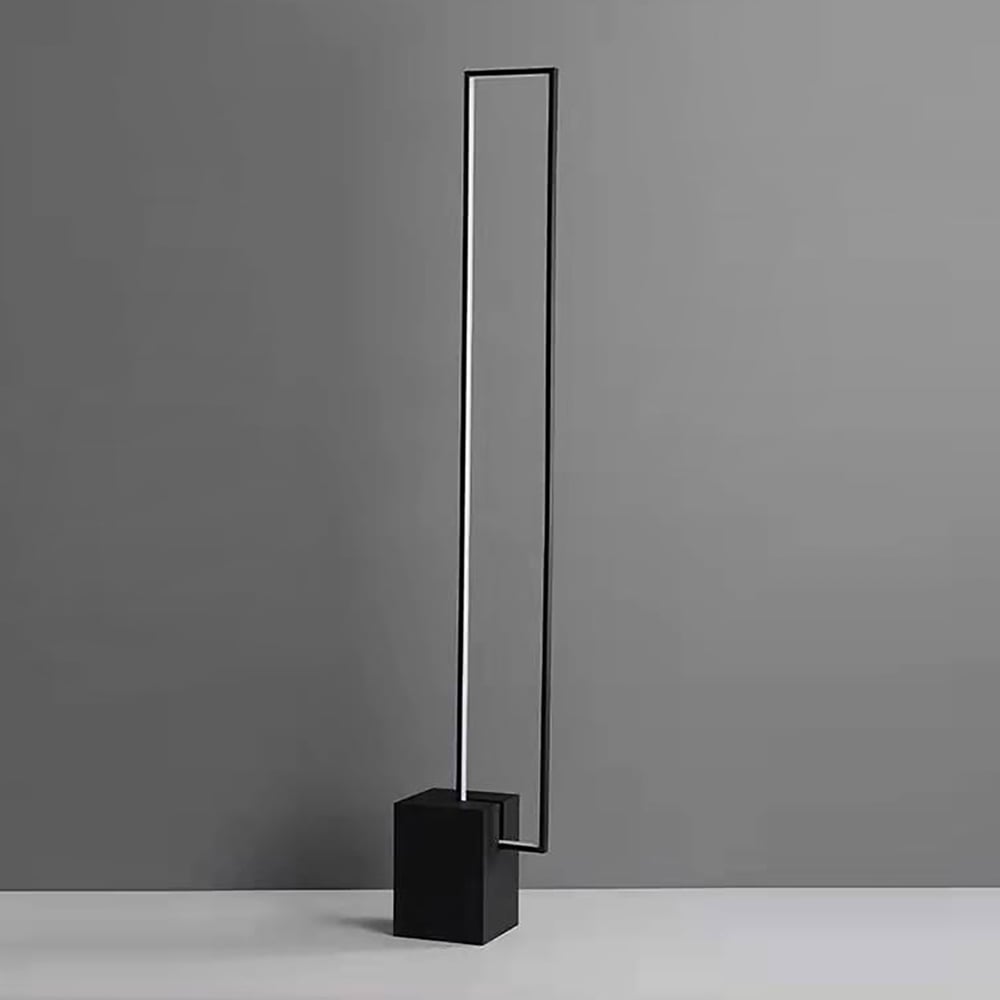 HMR - Metal LED Floor Lamp Rectangular Standing lamp with Black Base
