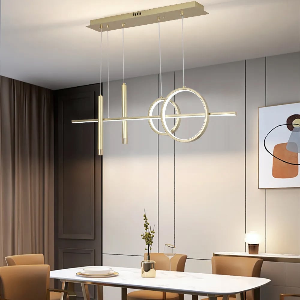 HMR Geometric Kitchen Island Light Metal Pendant Light - Gold