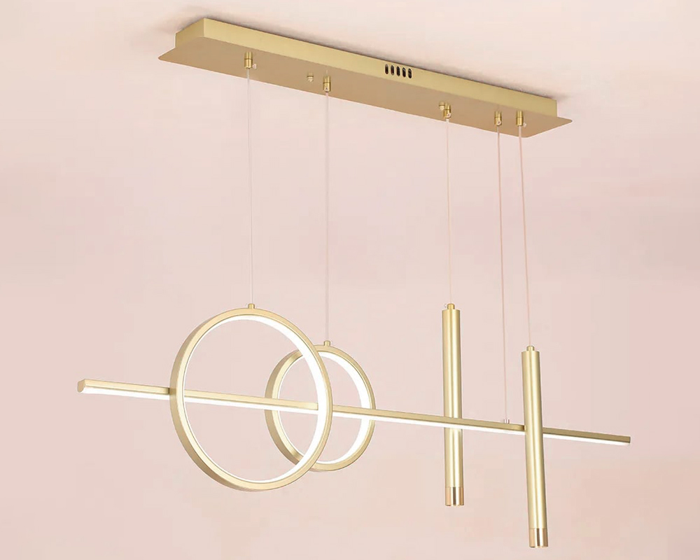 HMR Geometric Kitchen Island Light Metal Pendant Light - Gold