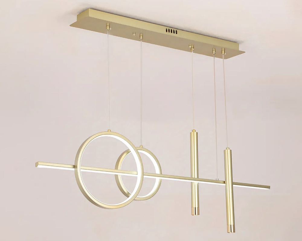 HMR Geometric Kitchen Island Light Metal Pendant Light - Gold