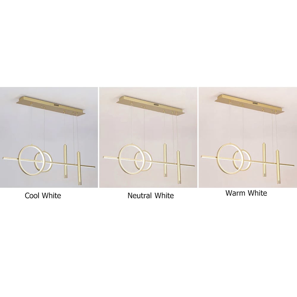 HMR Geometric Kitchen Island Light Metal Pendant Light - Gold
