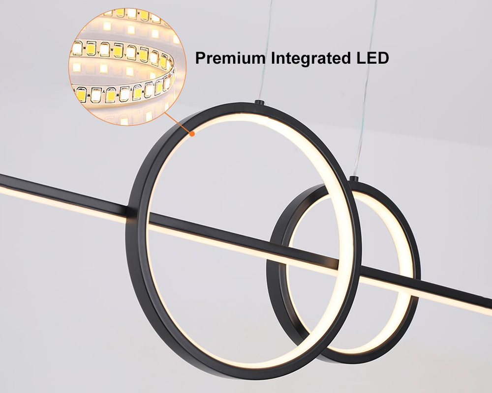 HMR Geometric Kitchen Island Light Metal Pendant Light - Black