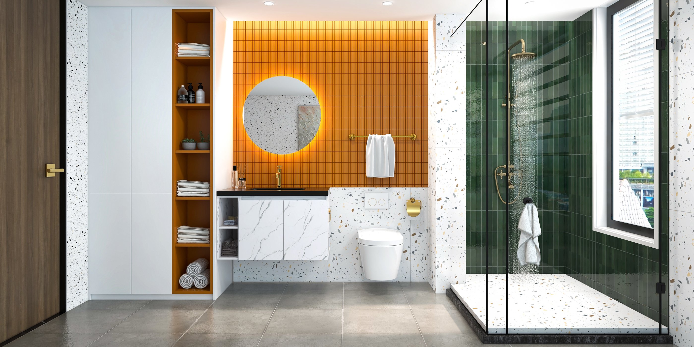 HMR Automatic Wall-Mounted Smart Bidet Toilet with In-Wall Tank - White