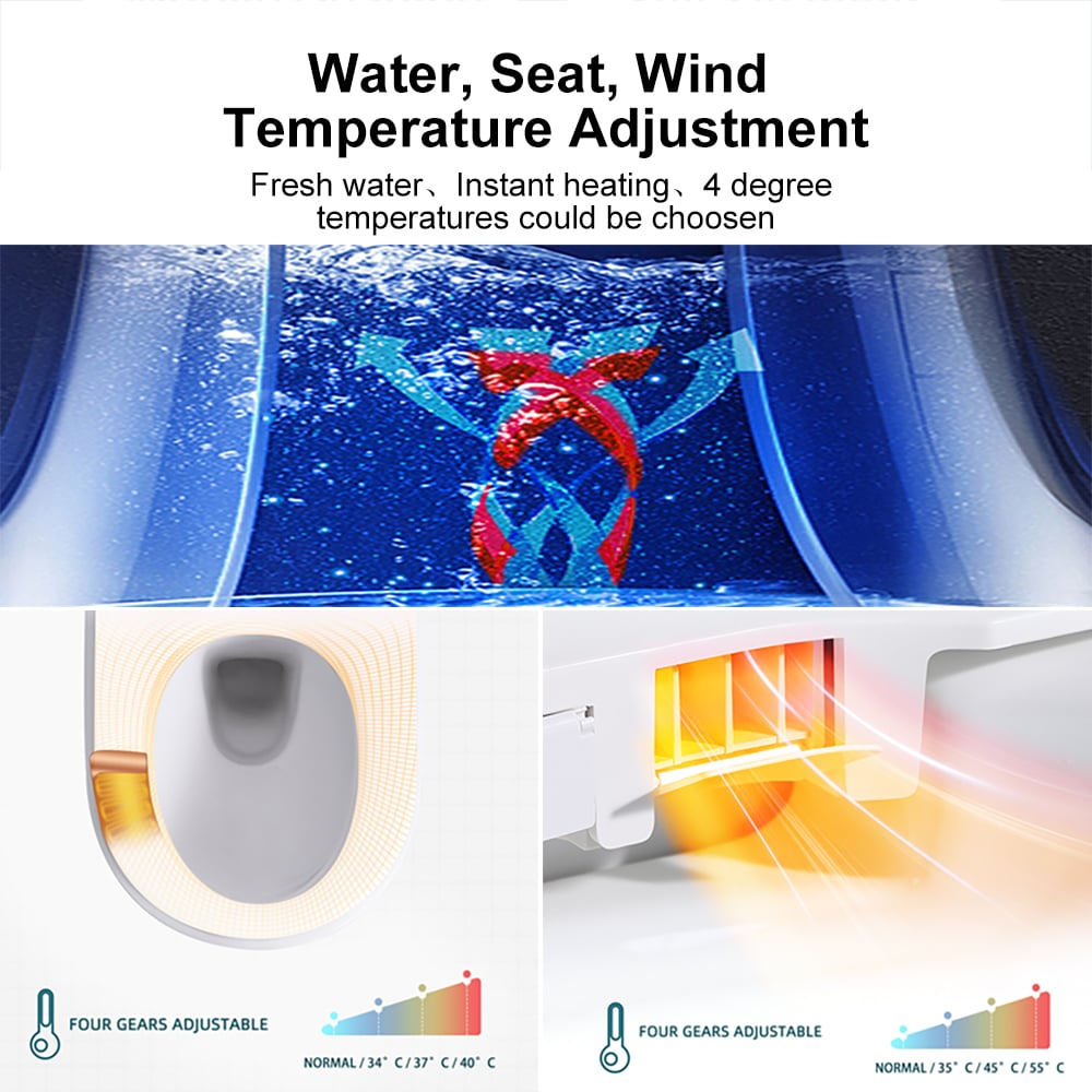 HMR - Automatic Wall-Mounted Smart Bidet Toilet with In-Wall Tank