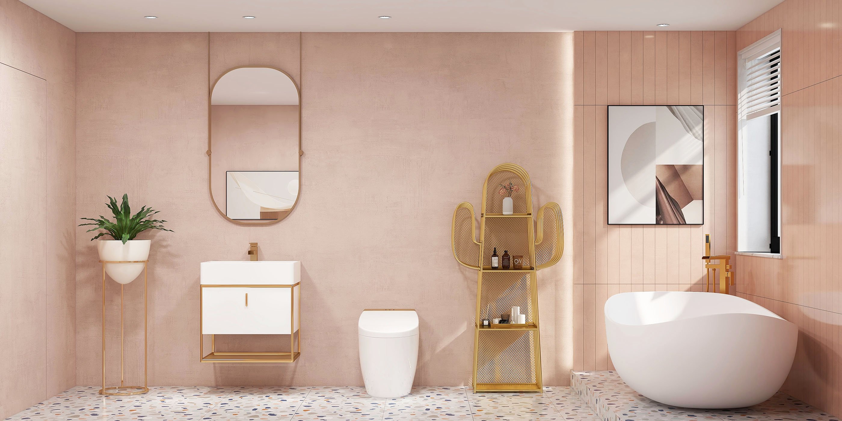 HMR Automatic Smart Bidet Toilet with Deodorizing Function 1.28 GPF - White & Gold