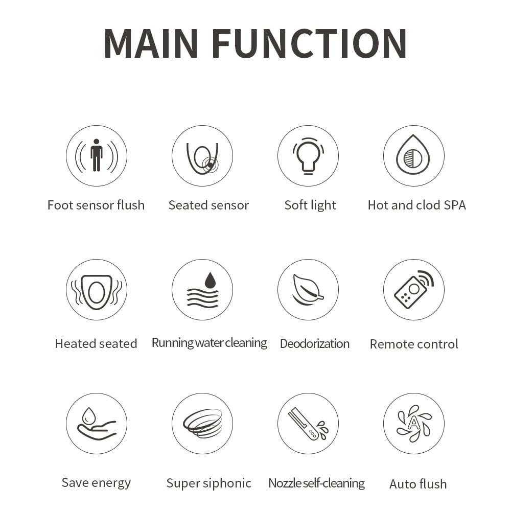 HMR - Automatic Smart Bidet Toilet with Deodorizing Function 1.28 GPF