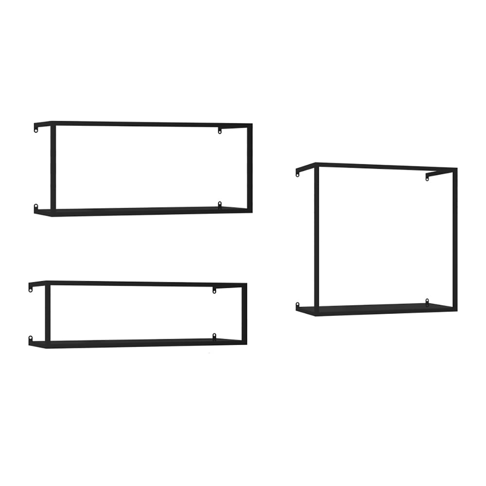 HMR - Modern 6-Pieces Wall-Mounted Shelving Floating Storage Shelves in Metal