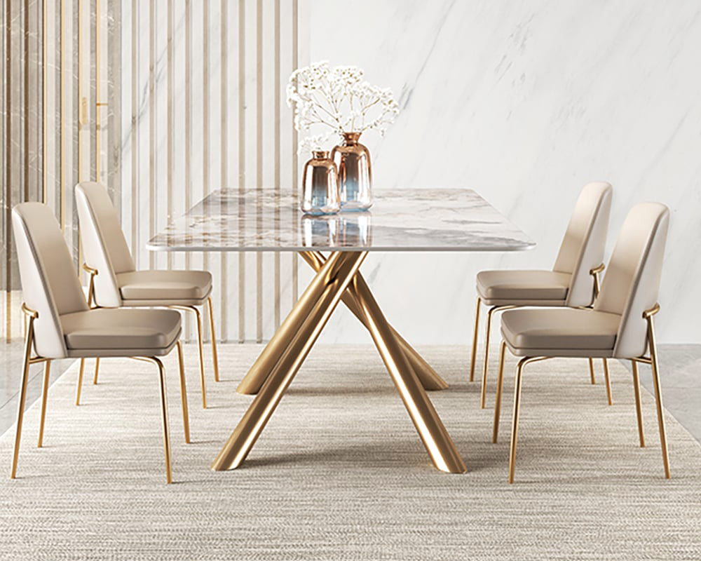 HMR Modern Rectangle Sintered Stone Dining Table - 70.9" (Seats 4-6 People)