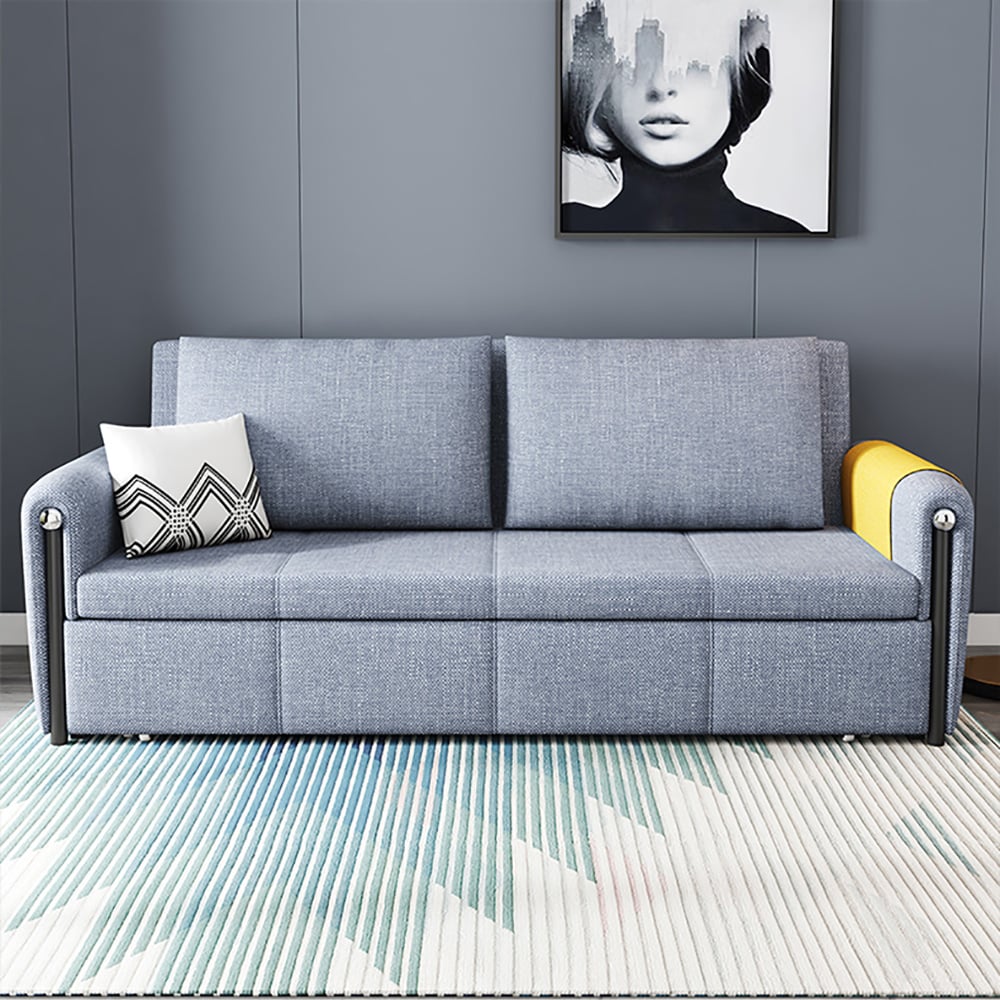 HMR - 77" Queen 2-Seater Linen Sleeper Sofa with Trundle