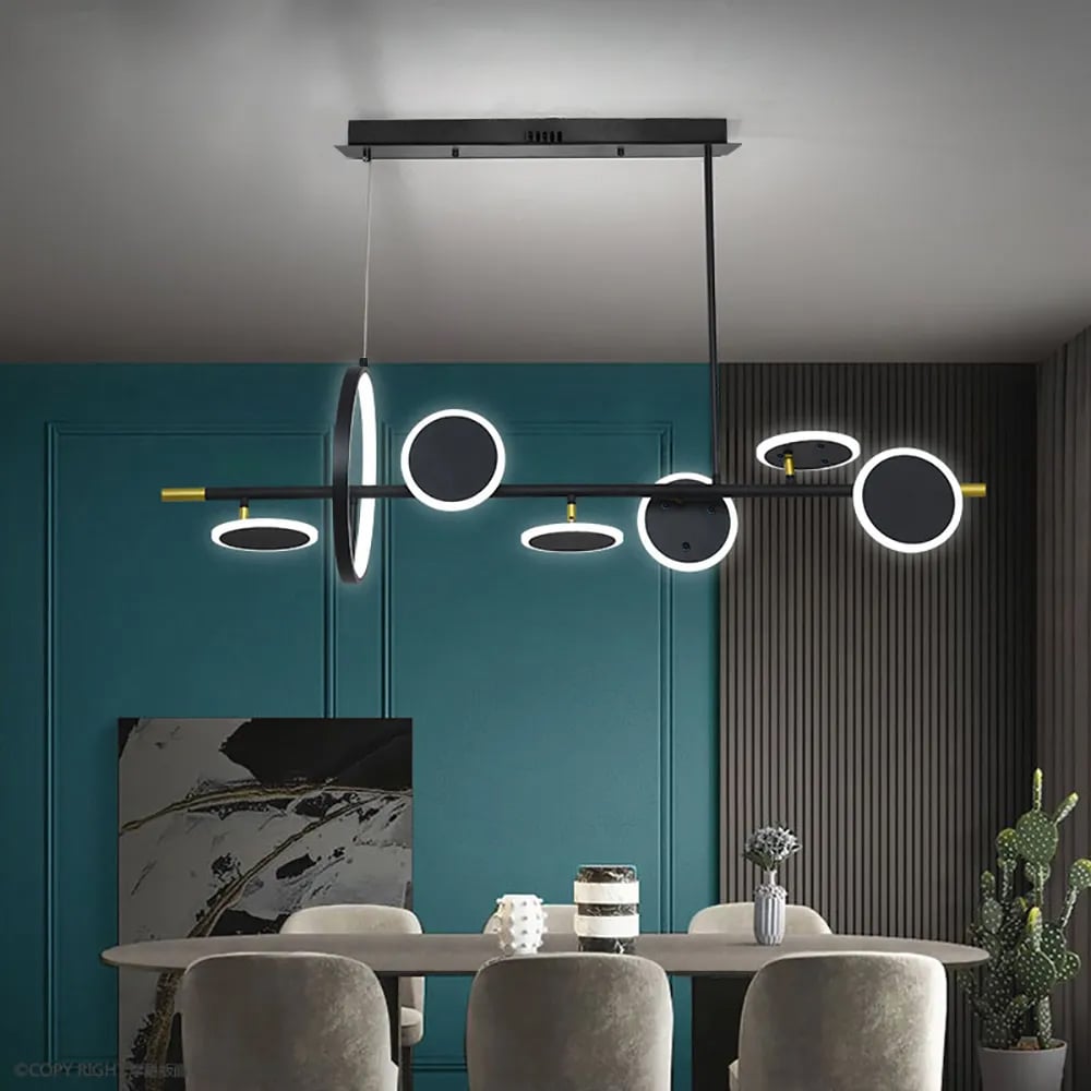 HMR - Minimalist Round Lamps Sputnik Kitchen Island Light in Black & Gold