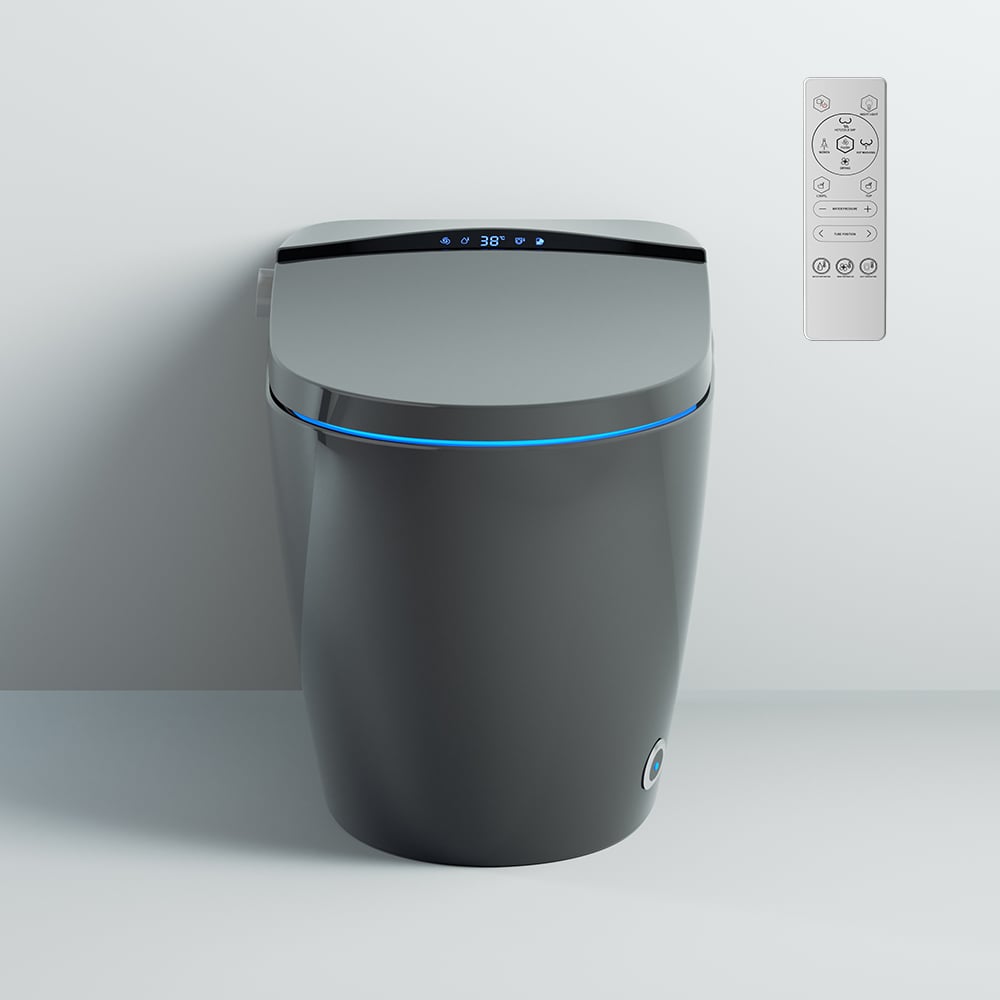 HMR Automatic Smart Bidet Toilet with Multi-Function 1.28-1.36 GPF - Gray