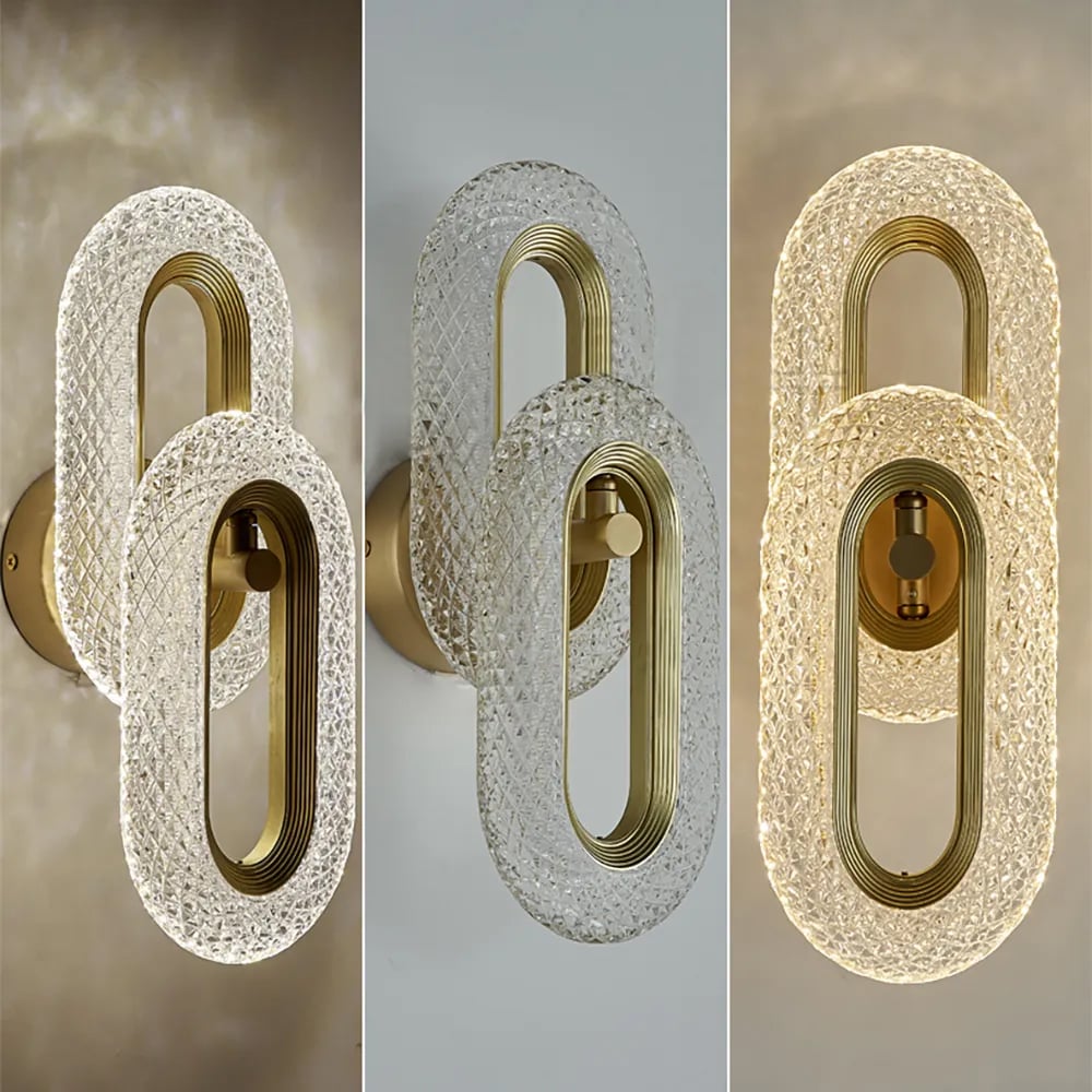 HMR - Ovated Brass Wall Sconce Art Deco LED Wall Lighting Ring Wall Lamp