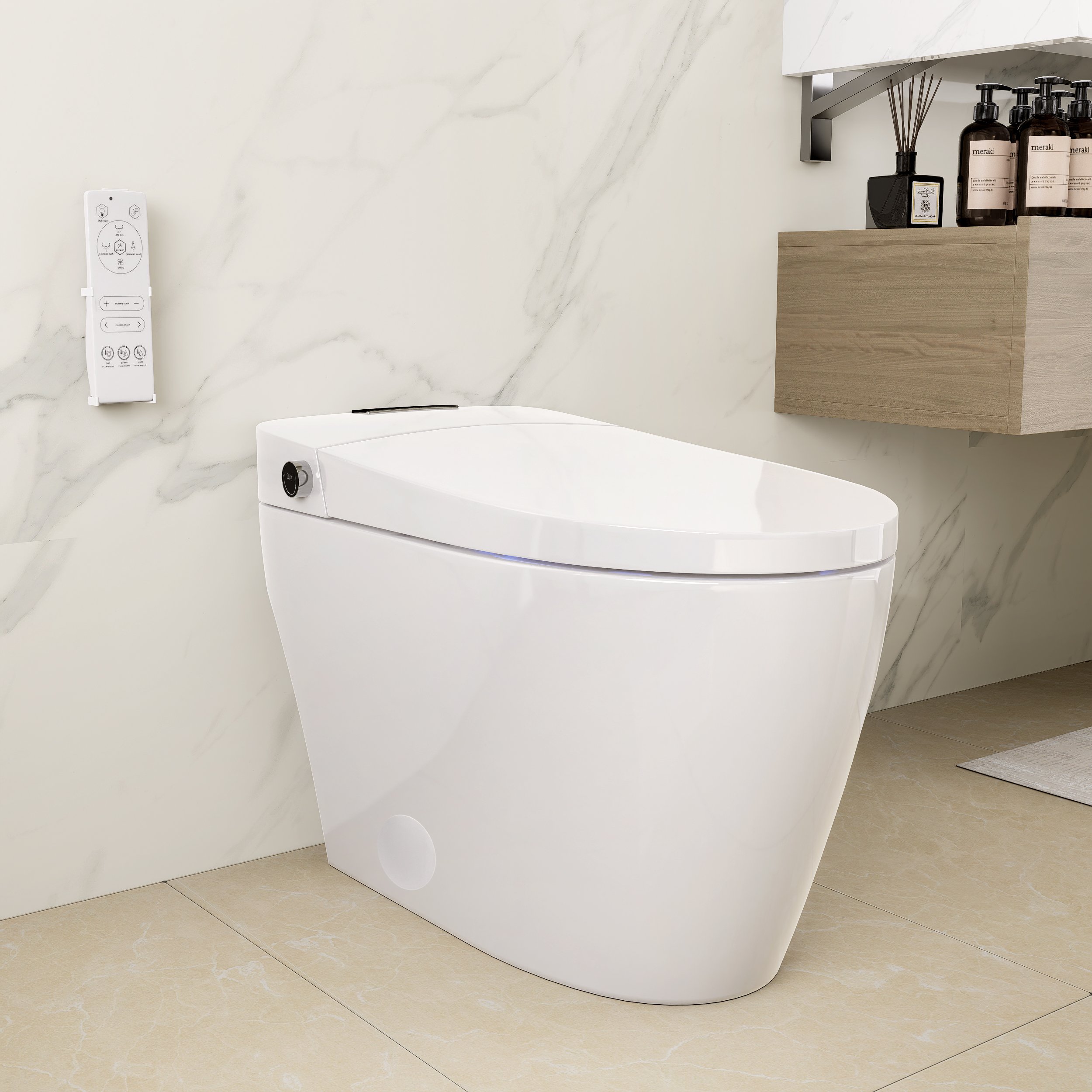 HMR - Smart Bidet Toilet with Foot Sensor Flushing 1.32 GPF