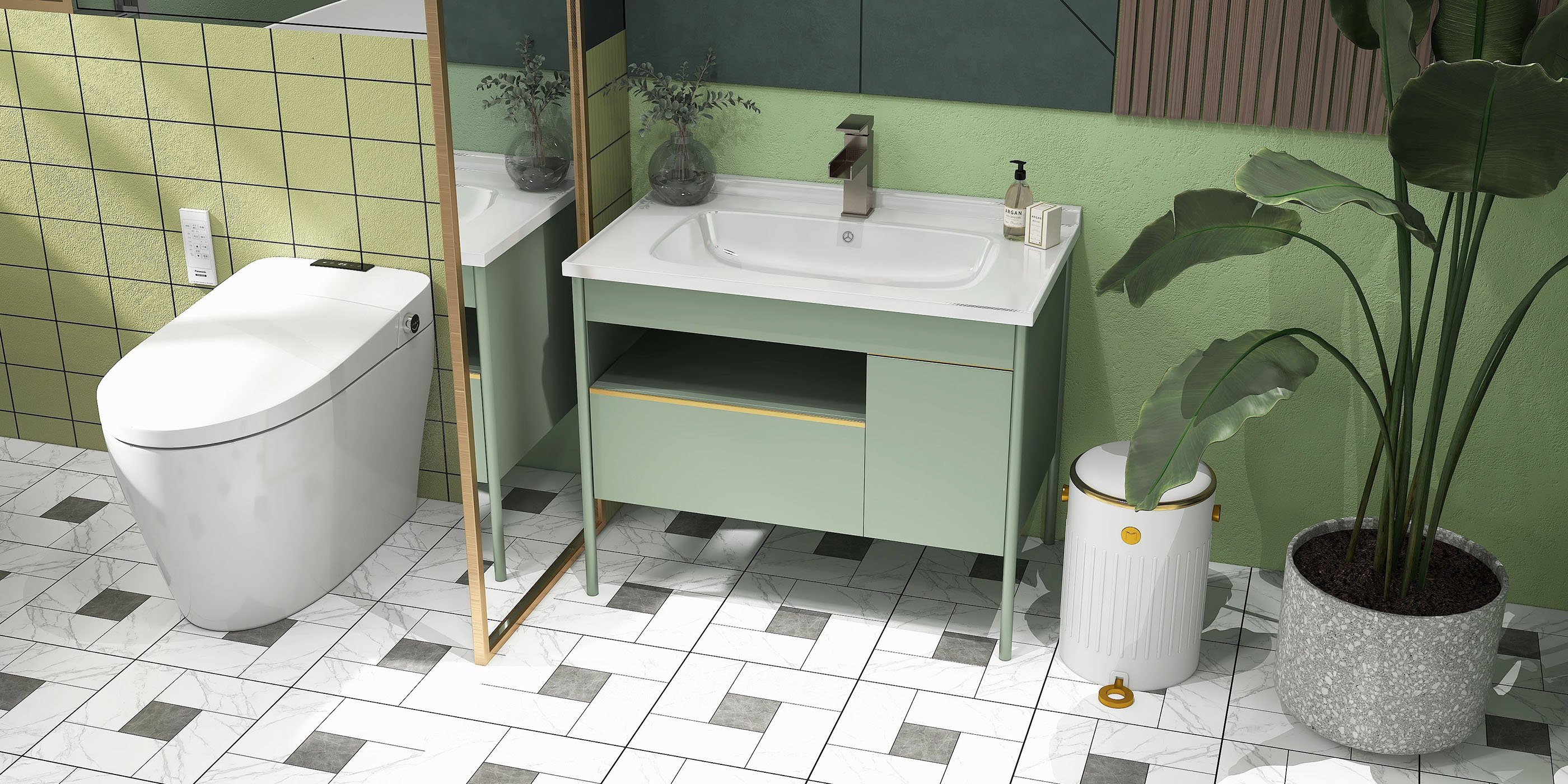 HMR - Smart Bidet Toilet with Foot Sensor Flushing 1.32 GPF