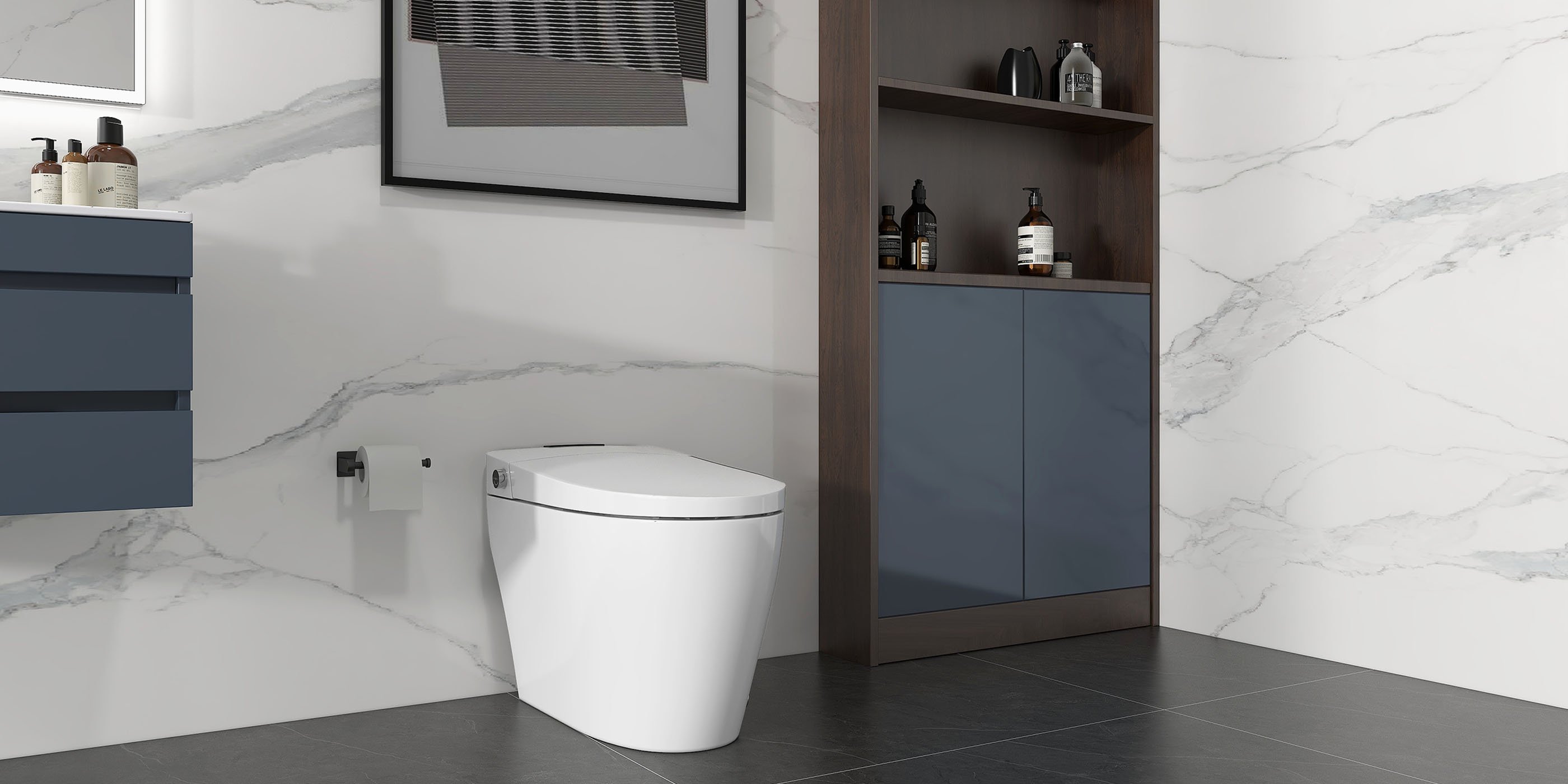 HMR - Smart Bidet Toilet with Foot Sensor Flushing 1.32 GPF