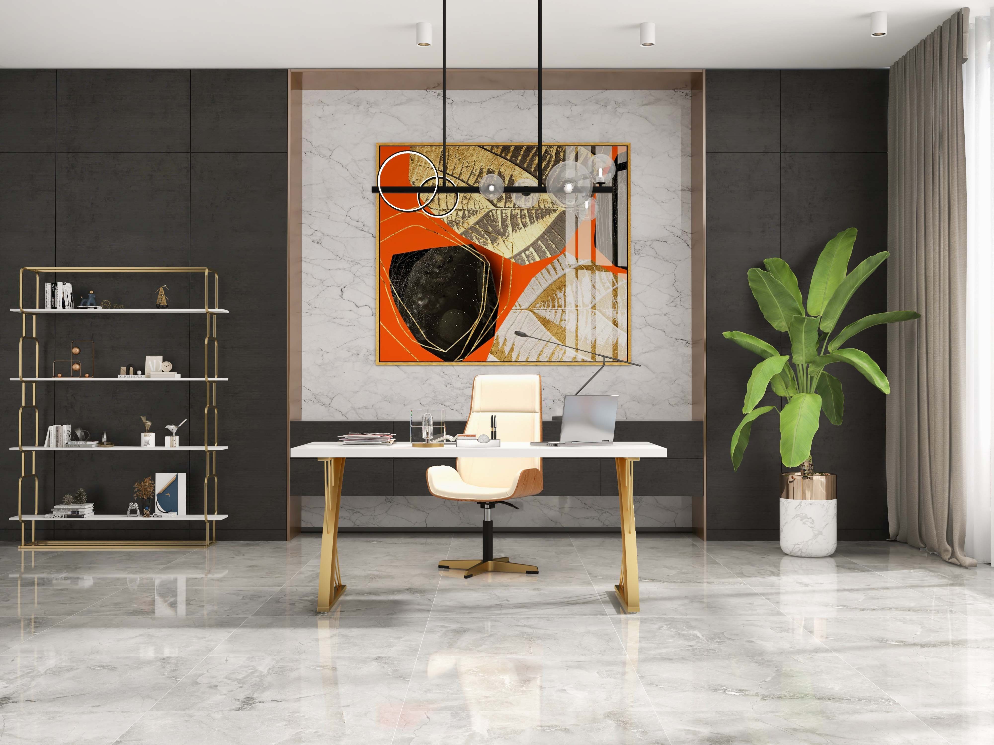 HMR - Bubi Minimalist 5-Light Glass Globe Shade Sputnik Kitchen Island Light Globe Light Black