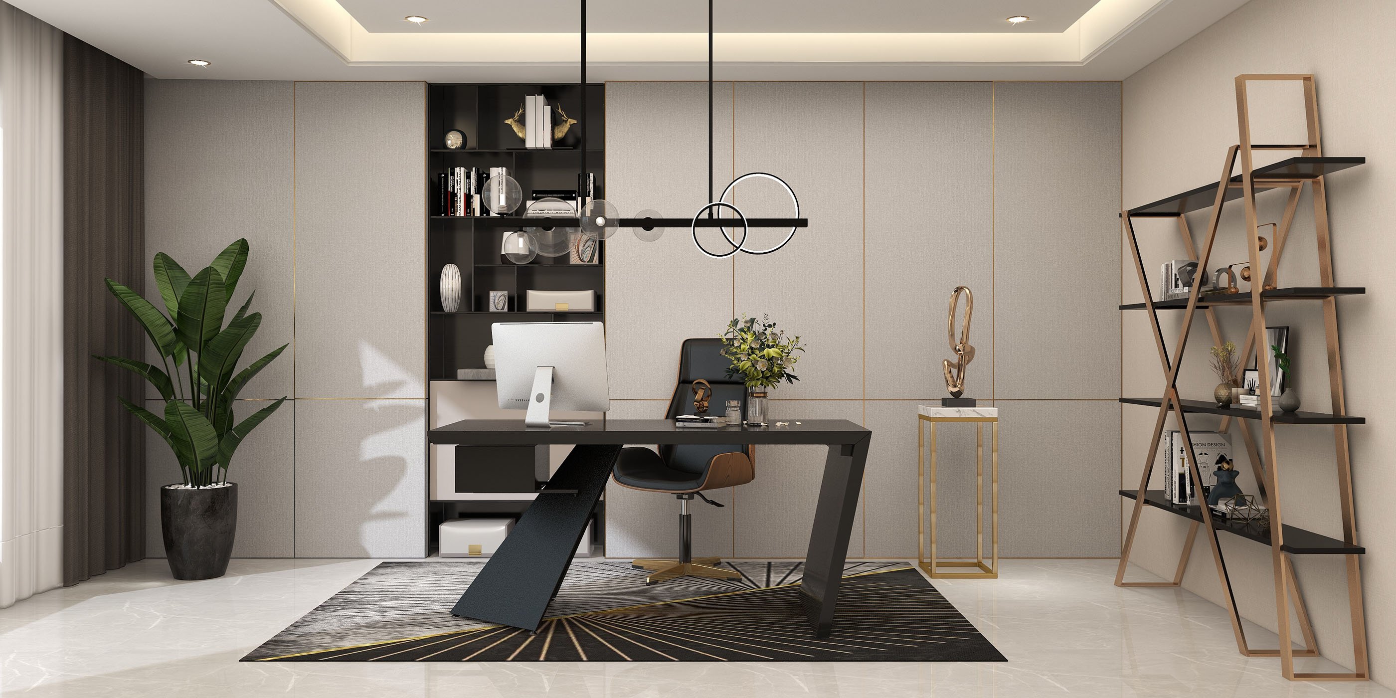 HMR - Bubi Minimalist 5-Light Glass Globe Shade Sputnik Kitchen Island Light Globe Light Black