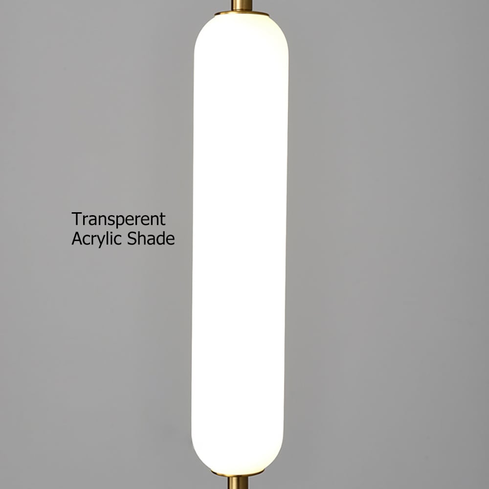 HMR - Minimalist White Pendant Light Fixture LED Single Hanging Light Brass Finish