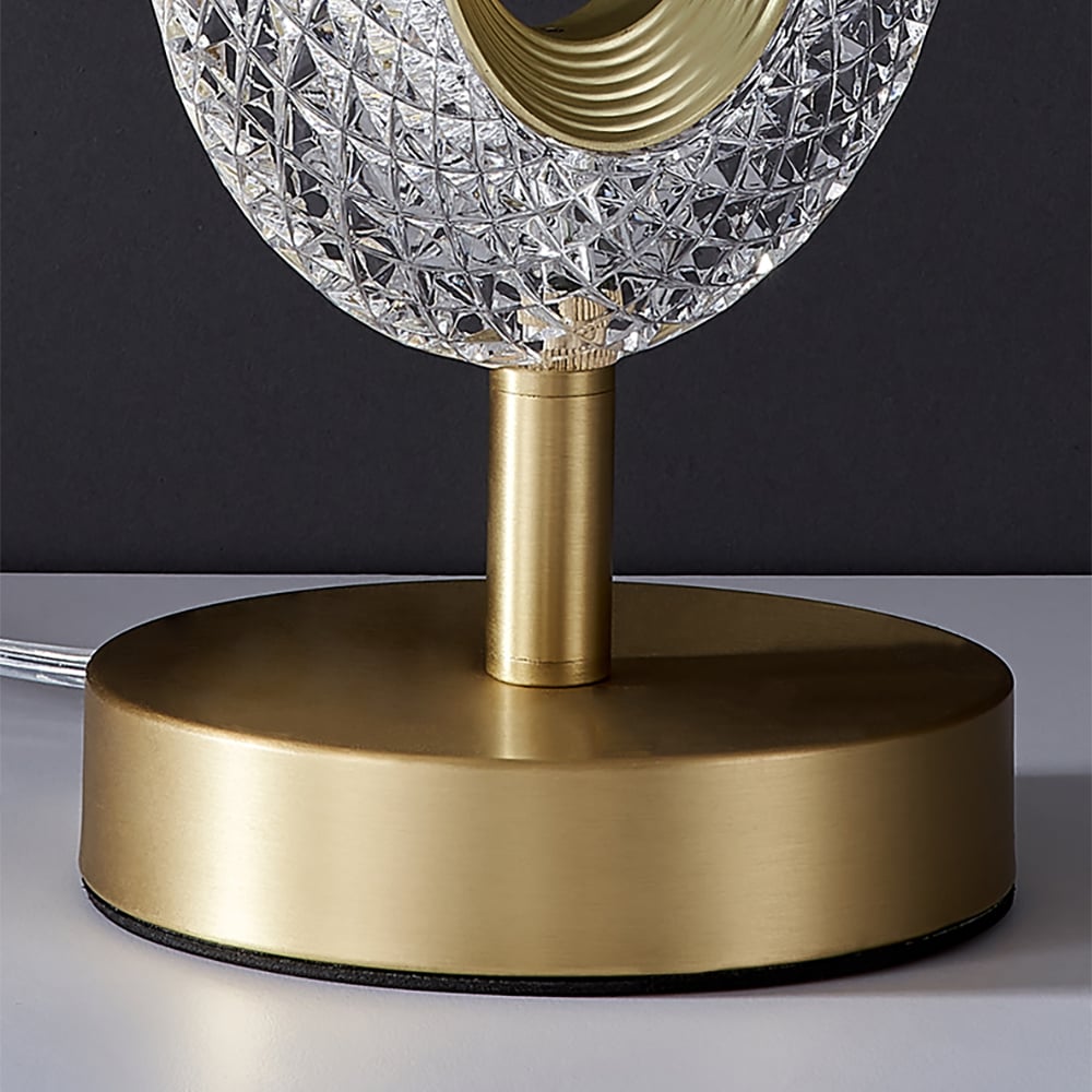 HMR - Ovated Modern LED Table Lamp Plug in Desk Lamps for Living Room Ring Shape in Gold