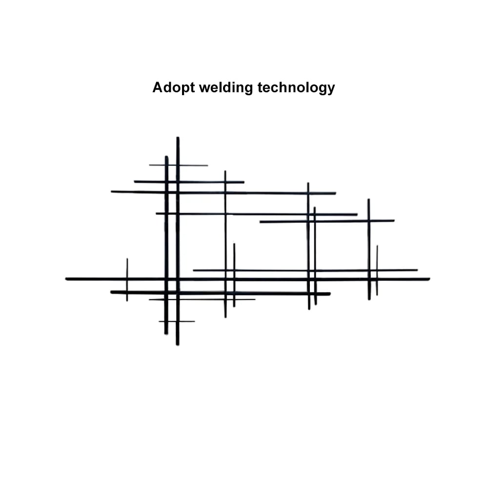 HMR - 39" Minimalist Black Metal Wall Decor with Vertical Lines for Living Room,Office,Hotel