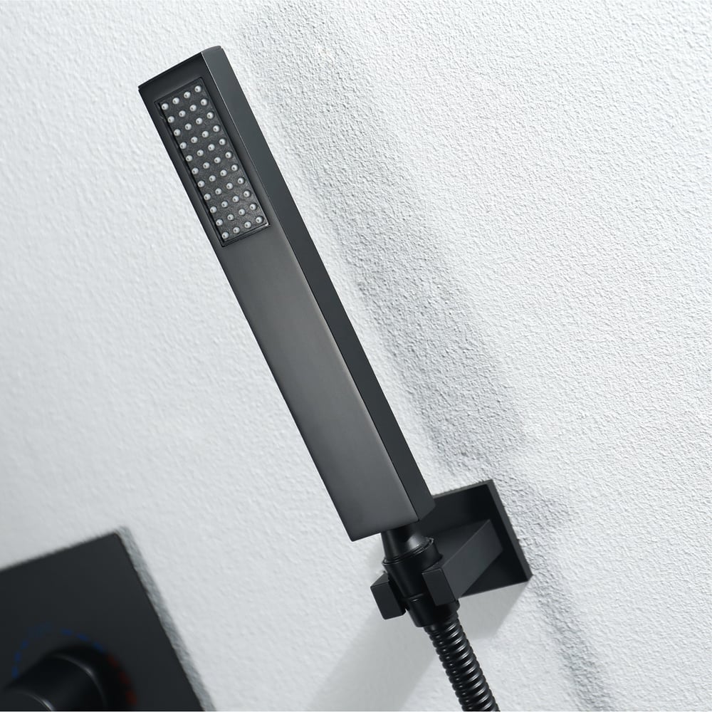 HMR - Wall-Mounted 31" Shower System in Black Rainfall 5 Functions