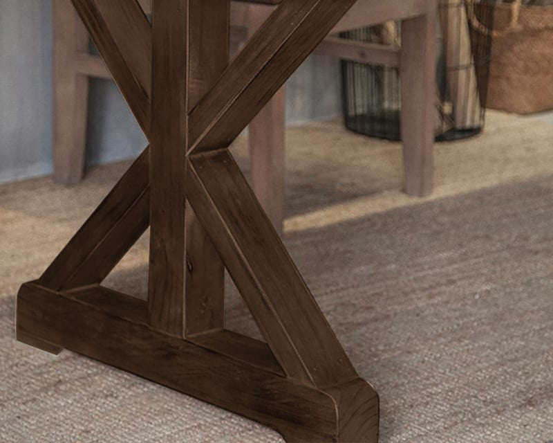 HMR Vintage Style Rectangular Pine wood Farmhouse Desk - Walnut, 47.2"