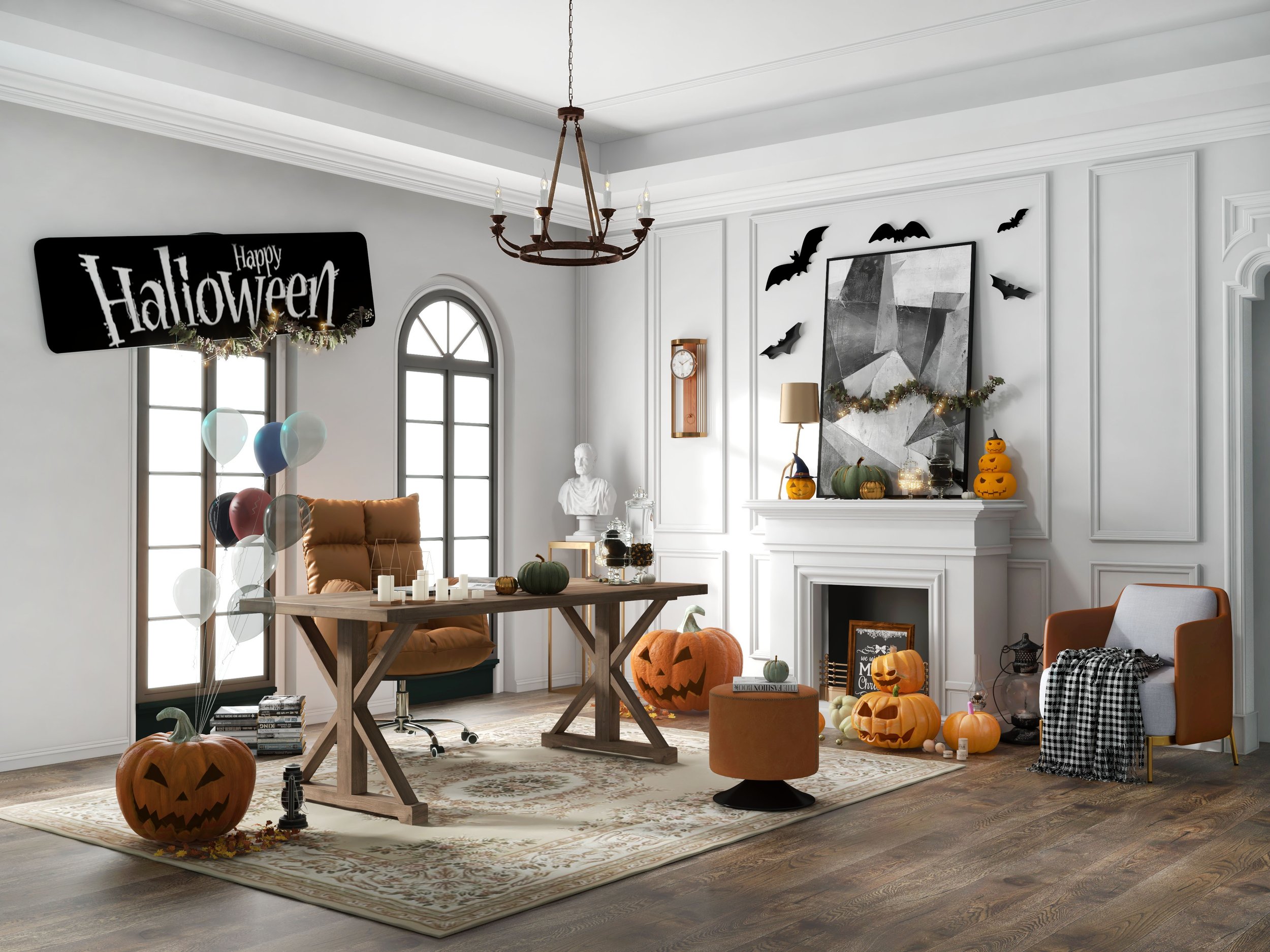 HMR - Vintage Style Rectangular Pine wood Farmhouse Desk