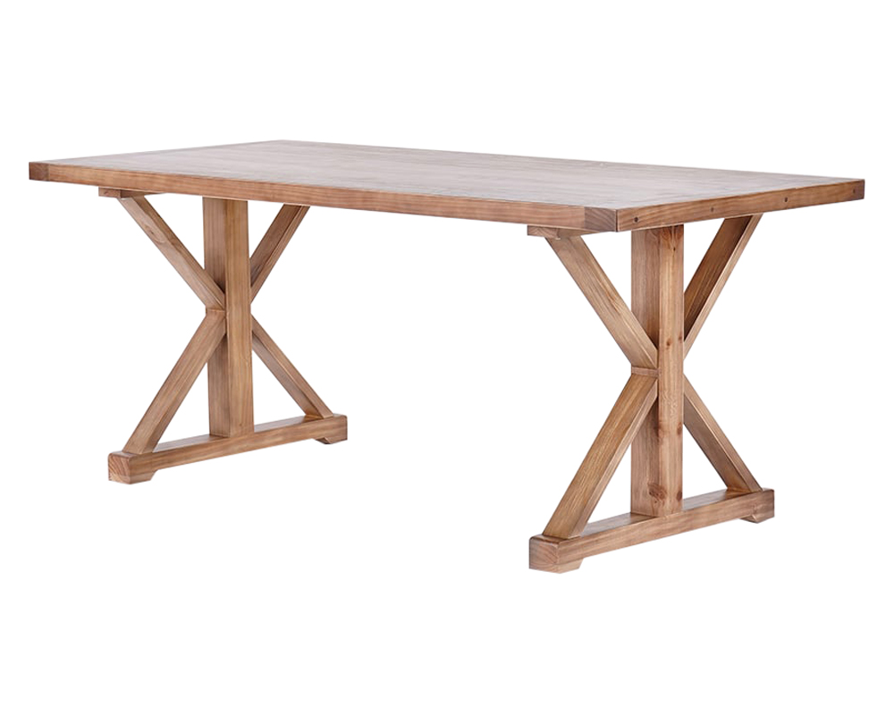 HMR - Vintage Style Rectangular Pine wood Farmhouse Desk