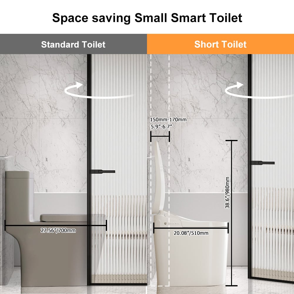 HMR - Compact Smart Bidet Toilet with Automatic Flushing 1.28 GPF