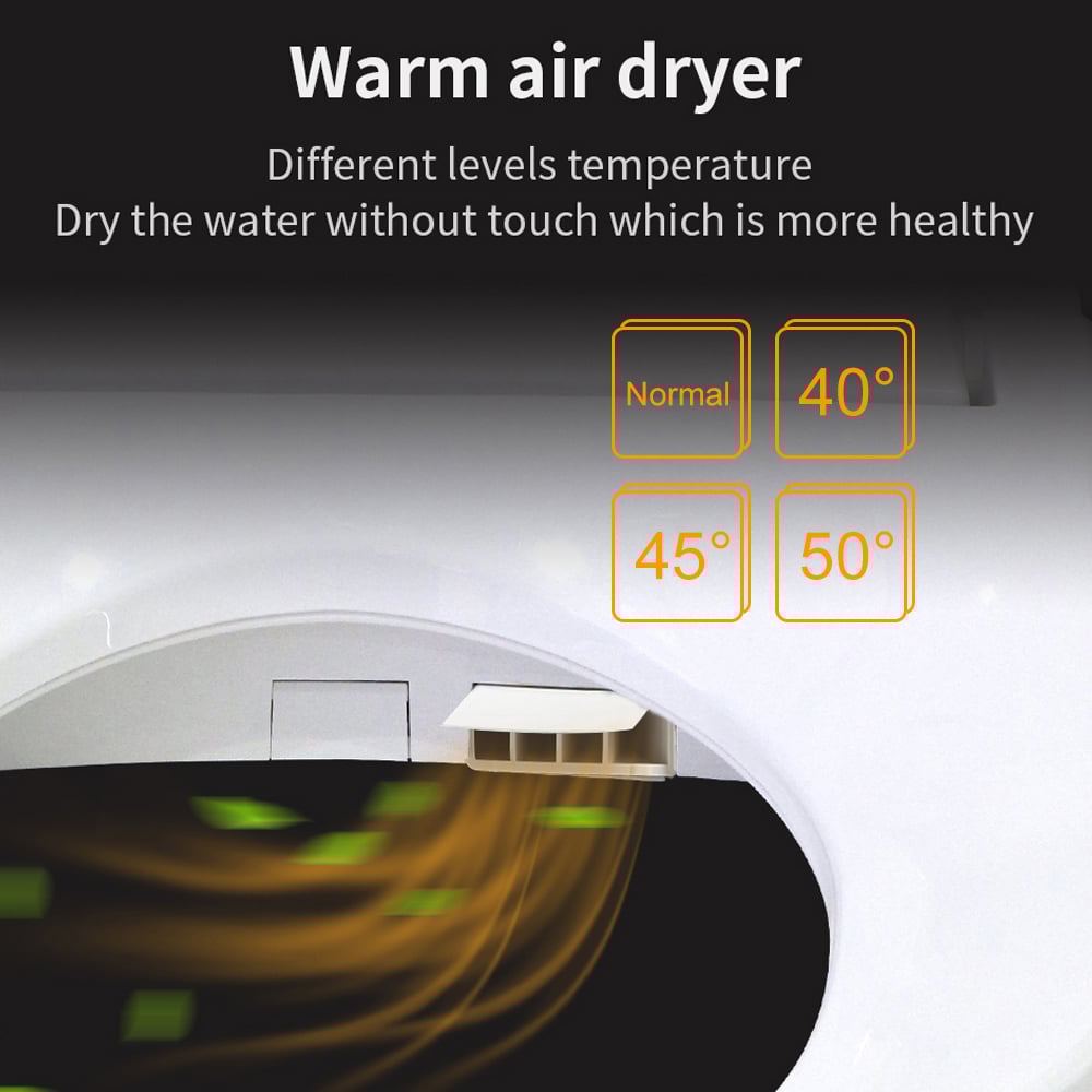 HMR - Compact Smart Bidet Toilet with Automatic Flushing 1.28 GPF
