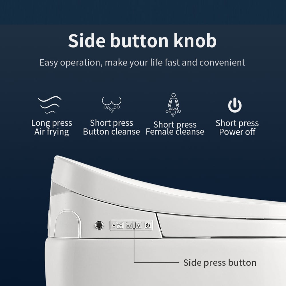 HMR - Compact Smart Bidet Toilet with Automatic Flushing 1.28 GPF