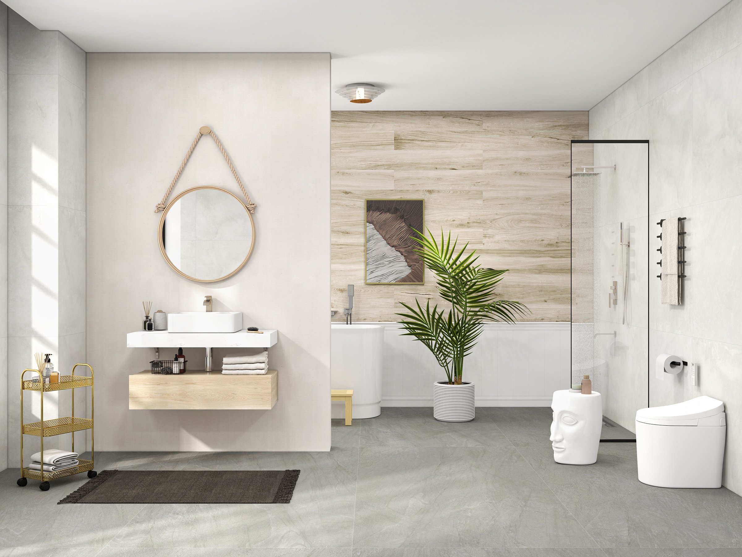 HMR - Compact Smart Bidet Toilet with Automatic Flushing 1.28 GPF