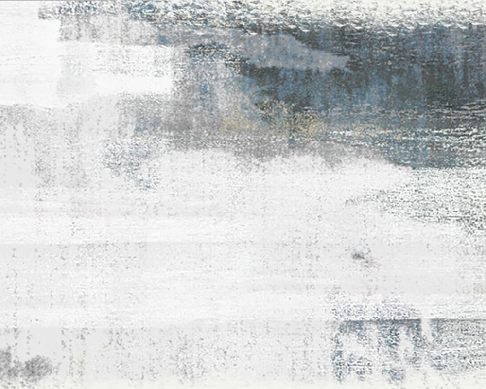 HMR - Modern Ink Painting Gray & Ink Blue Rectangle Area Rug