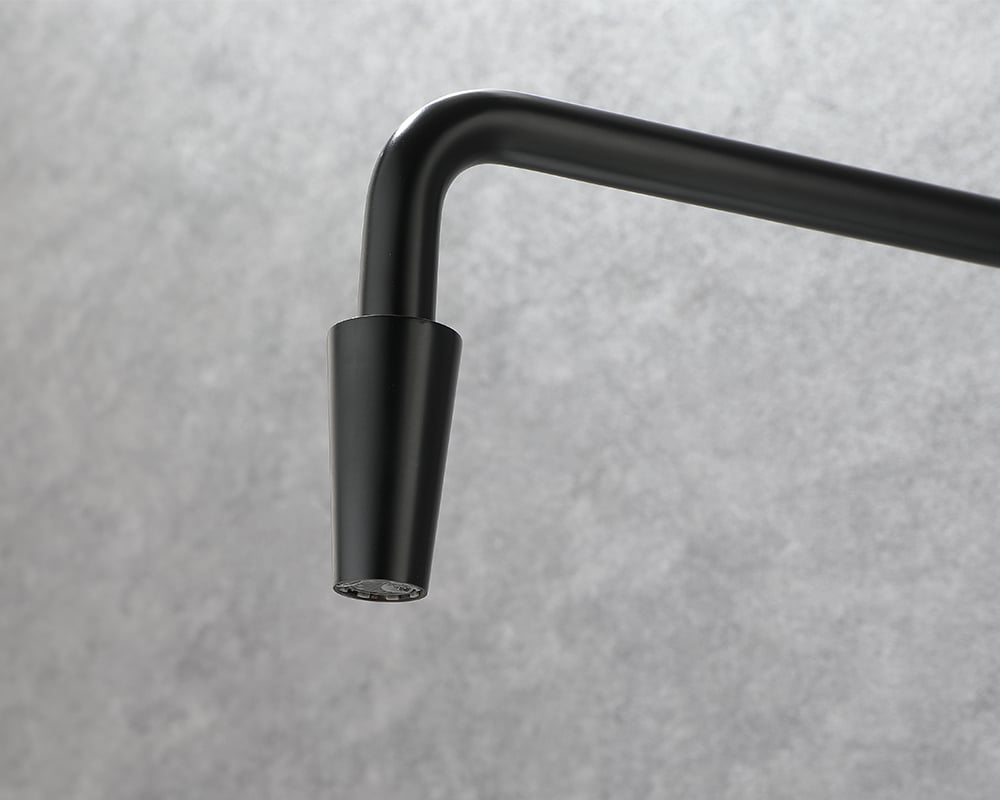 HMR Tront Single Hole Bathroom Vessel Sink Faucet Solid Brass - Black