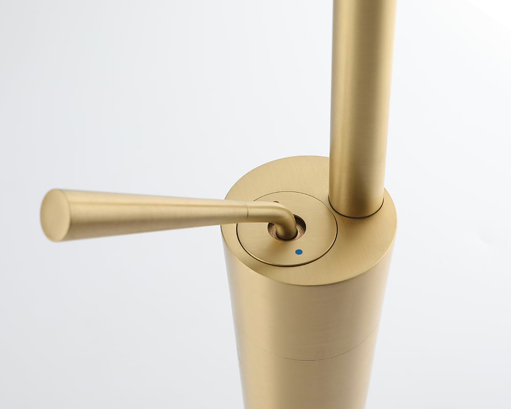 HMR Tront Single Hole Bathroom Vessel Sink Faucet Solid Brass - Brushed Gold