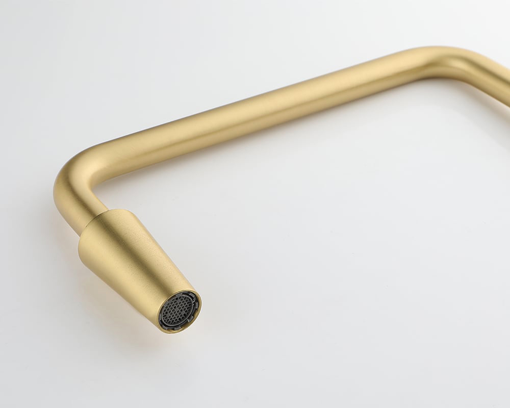 HMR Tront Single Hole Bathroom Vessel Sink Faucet Solid Brass - Brushed Gold