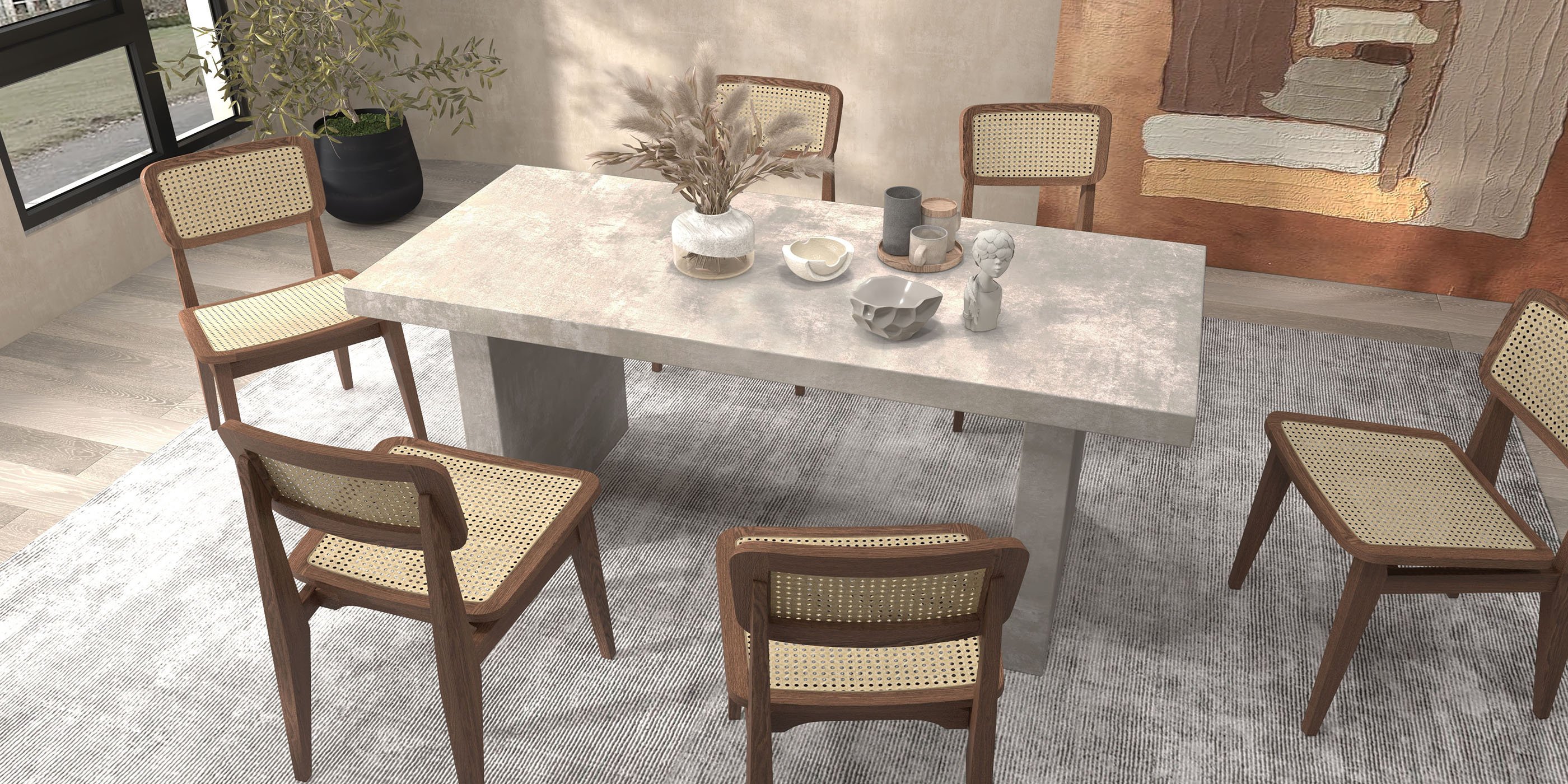 HMR Upoak Series Farmhouse Rectangle Wood Dining Table - Gray, 70.9"L x 31.5"W x 29.5"H