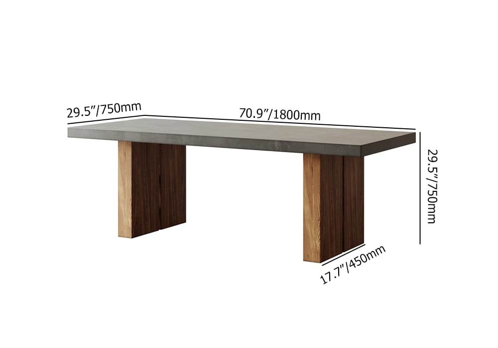 HMR Upoak Series Farmhouse Rectangle Wood Dining Table - Natural, 70.9"L x 29.5"W x 29.5"H