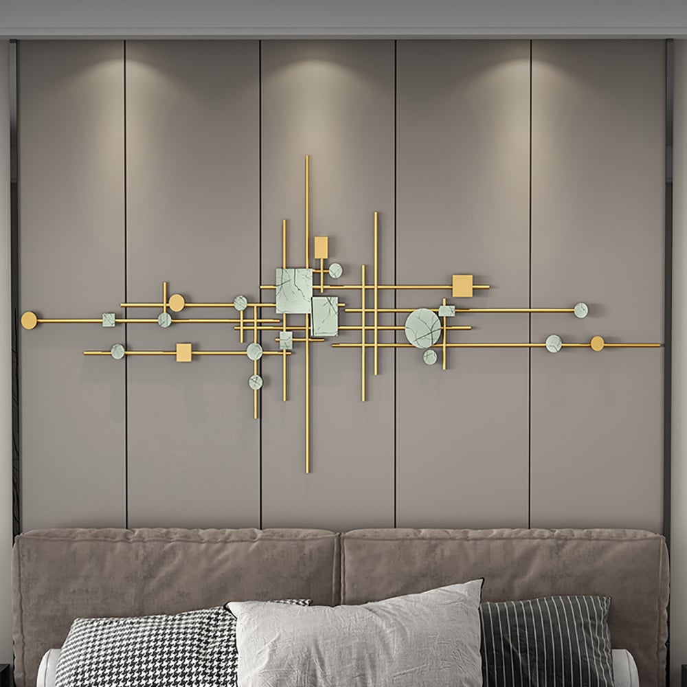 HMR - 1-Piece Europe Modern Geometric Metal Iron Wall Decor Multi-Colored
