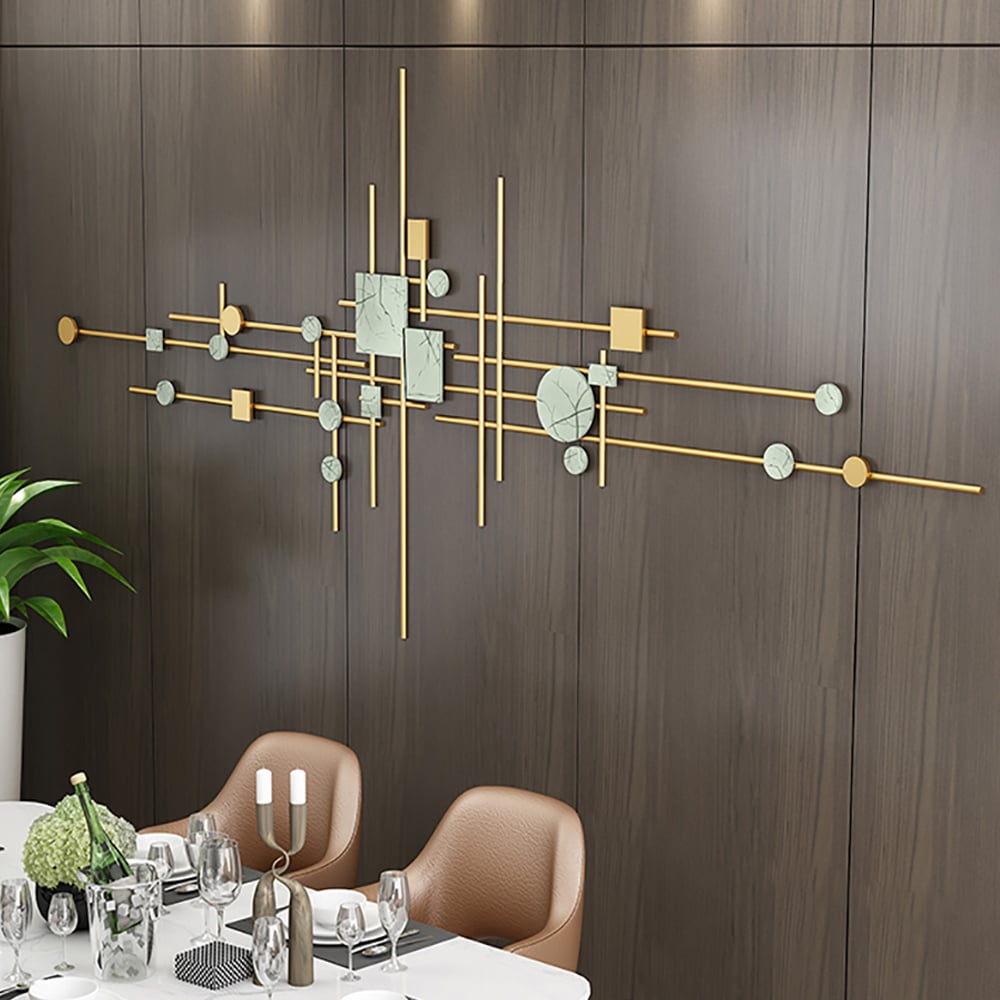 HMR - 1-Piece Europe Modern Geometric Metal Iron Wall Decor Multi-Colored