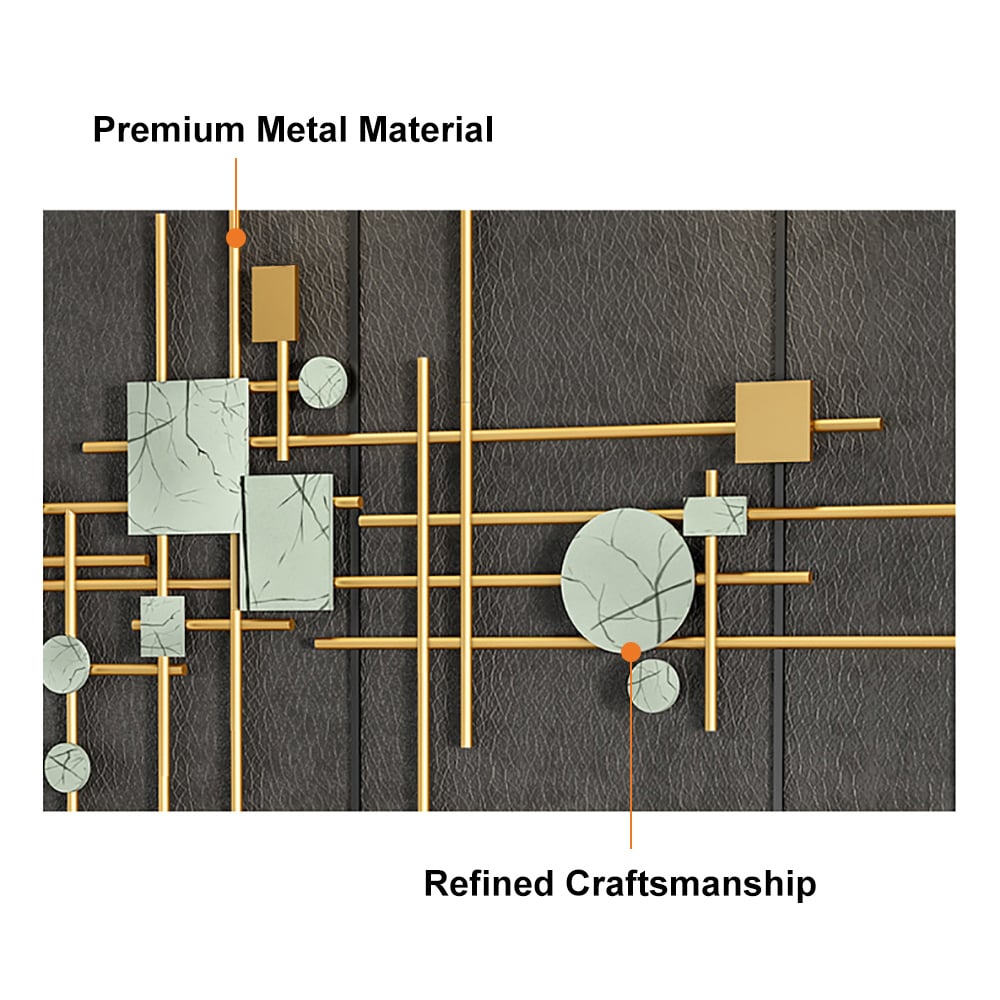 HMR - 1-Piece Europe Modern Geometric Metal Iron Wall Decor Multi-Colored