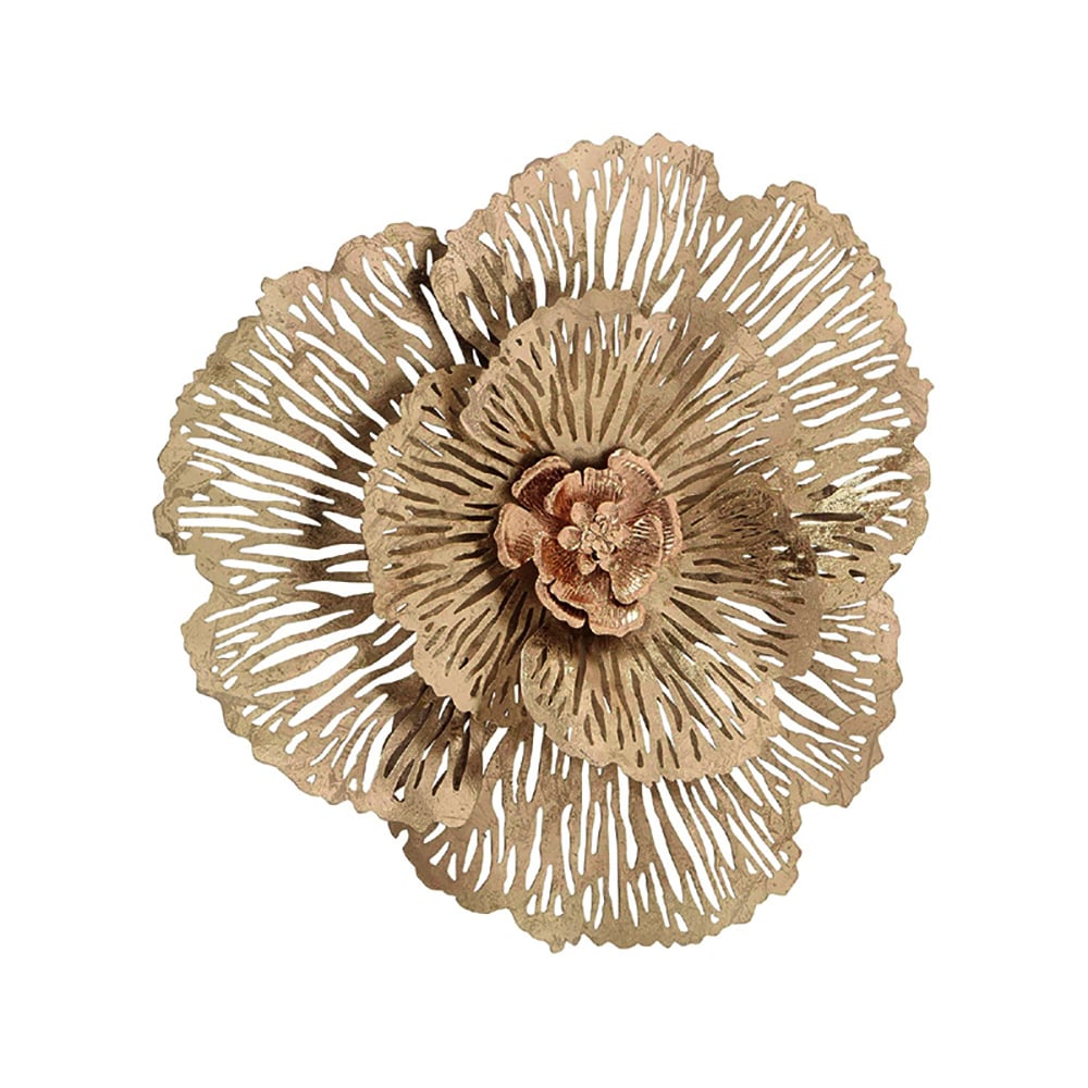 HMR - Modern Hollow-Out Peony Flower Gold Pendant Sofa Background Metal Wall Decor