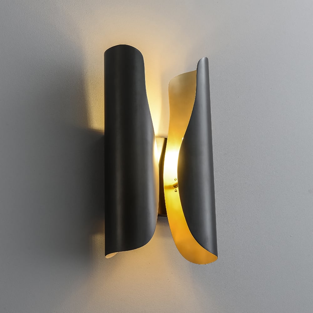 HMR - Modern Brass Wall Sconce 2-Light Decorative Wall Lighting Bulbs Included