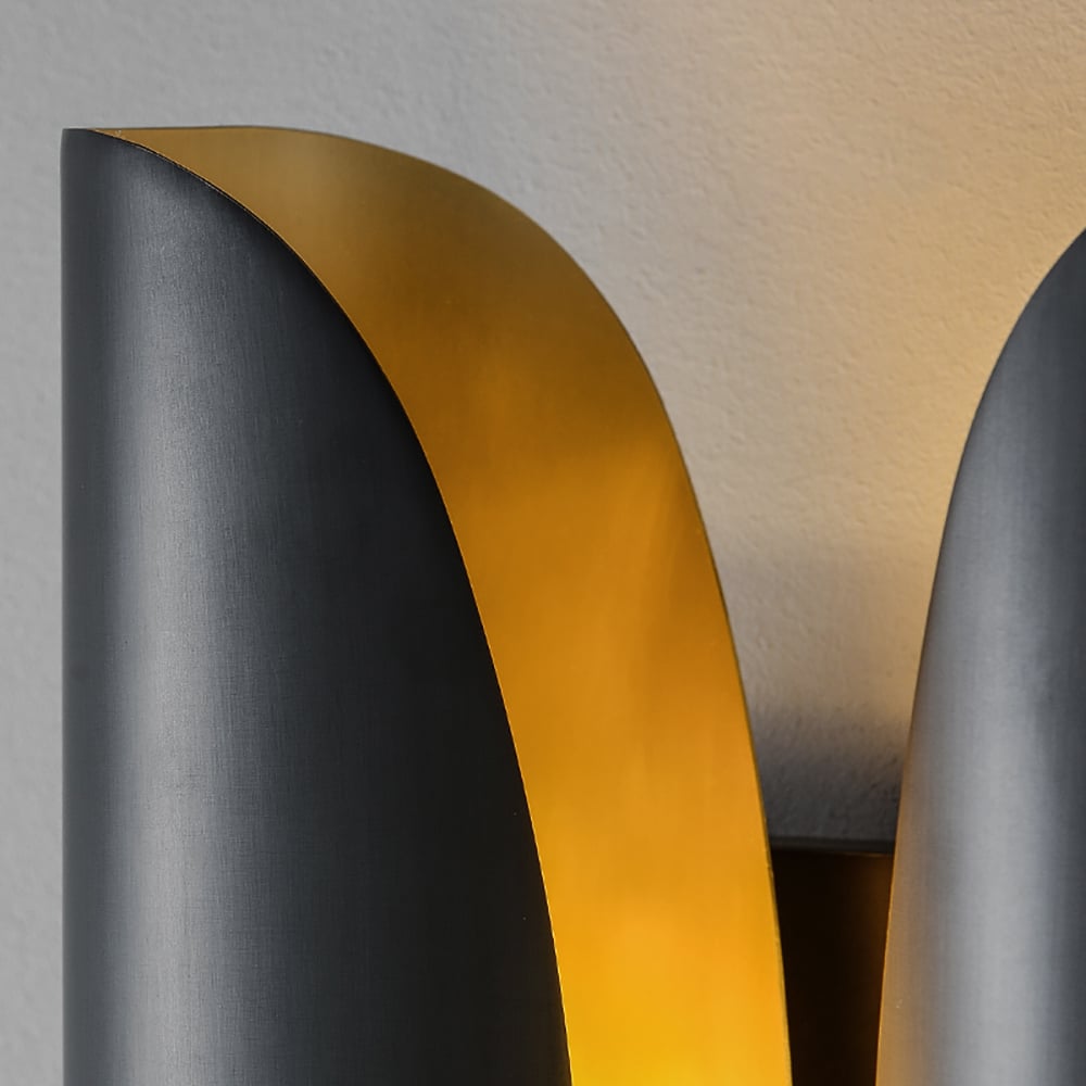 HMR - Modern Brass Wall Sconce 2-Light Decorative Wall Lighting Bulbs Included