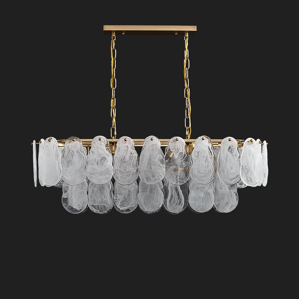 HMR - Cloude Modern Multi-Tier Cloud Glass Pendant Light Kitchen Island Light Adjustable Chain