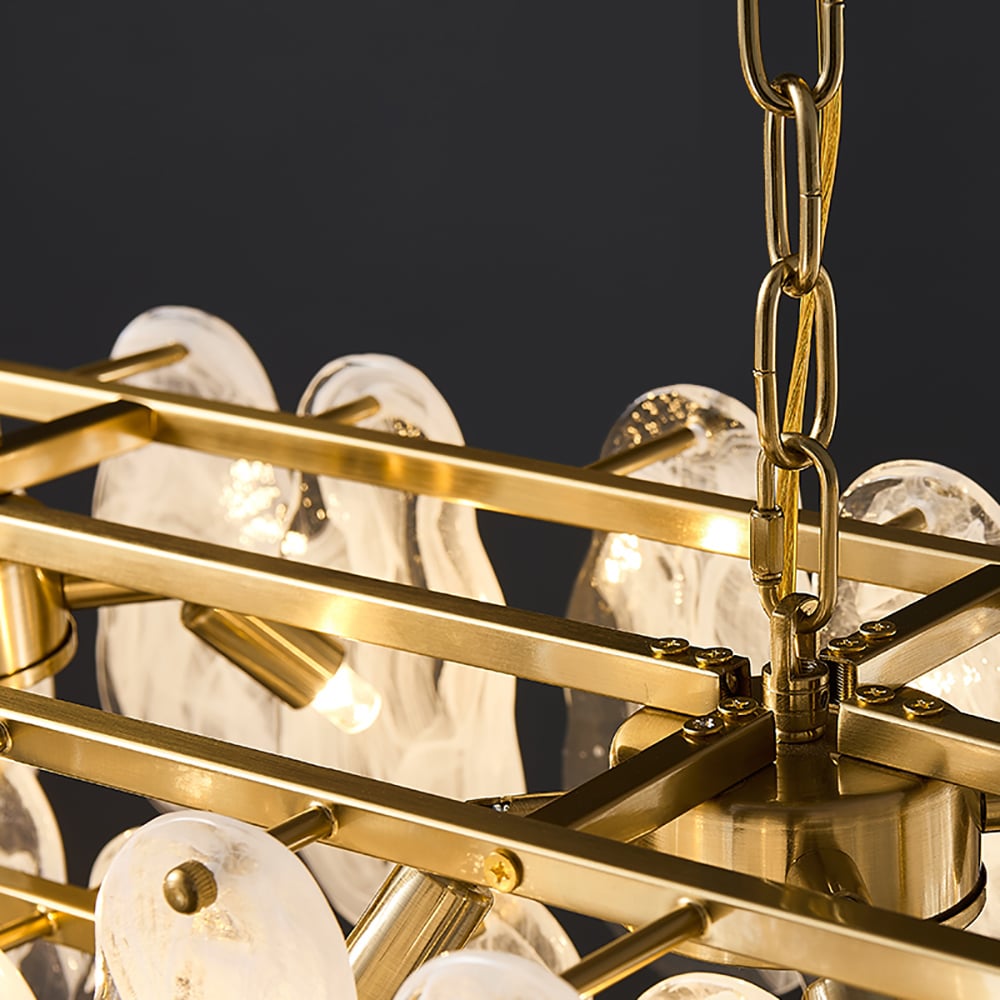 HMR - Cloude Modern Multi-Tier Cloud Glass Pendant Light Kitchen Island Light Adjustable Chain