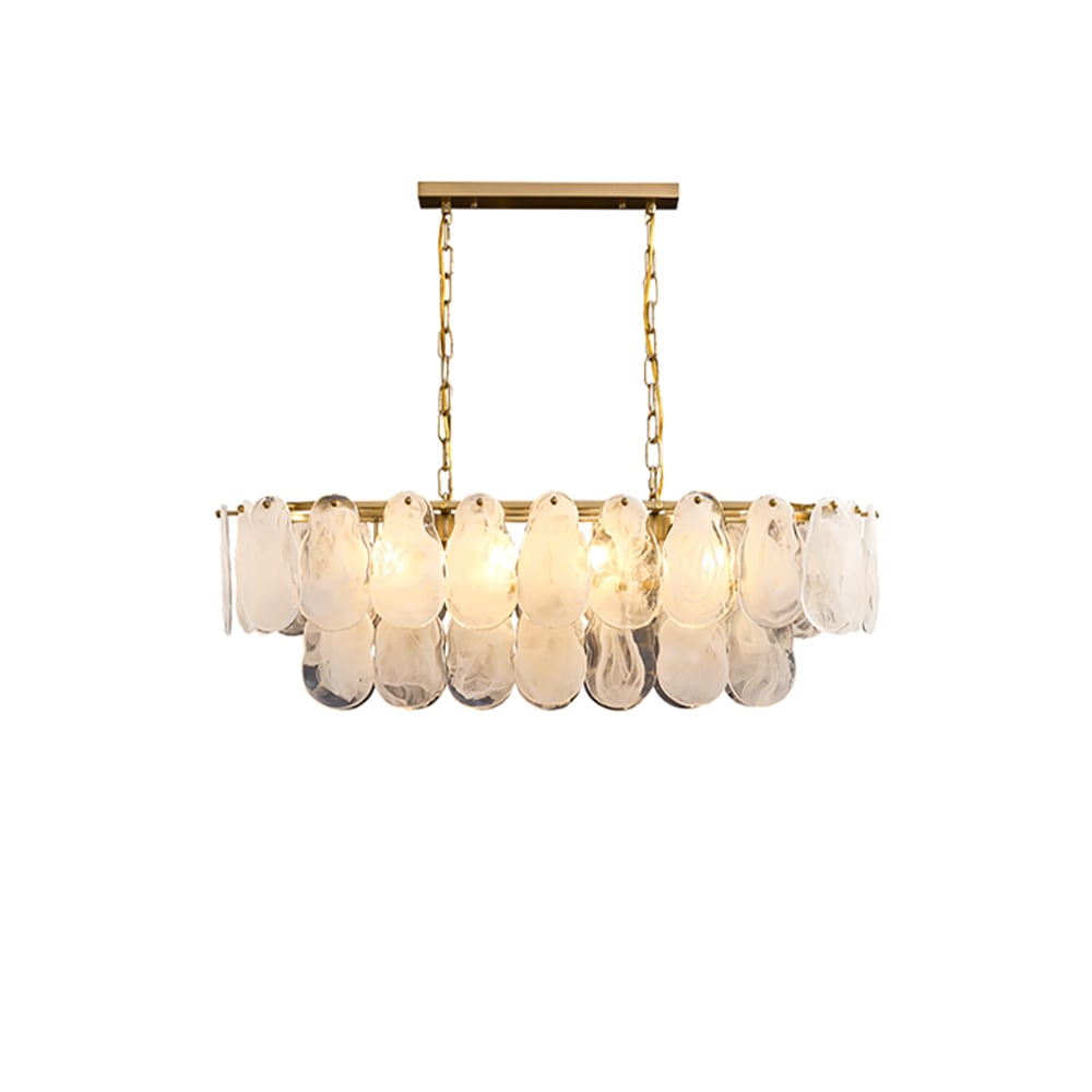 HMR - Cloude Modern Multi-Tier Cloud Glass Pendant Light Kitchen Island Light Adjustable Chain