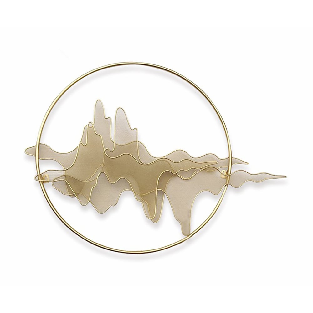 HMR - Natural Abstract Landscape Wall Decor 3D Gold Metal Wall Art 39.4" x 26.8" Living Room
